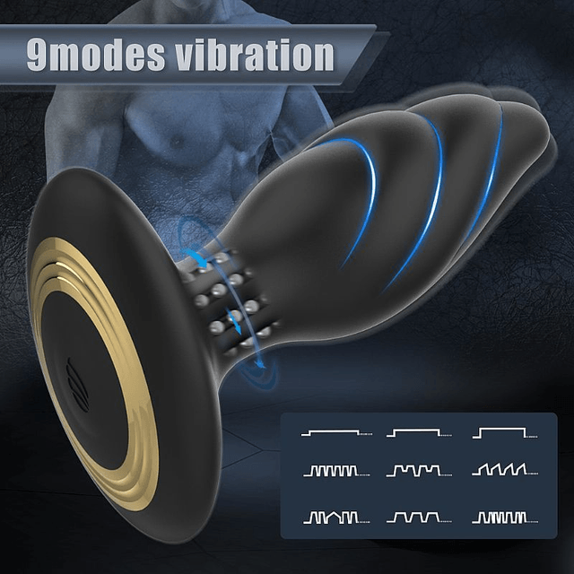 Plug Anal de Silicone com Vibro e Rotações