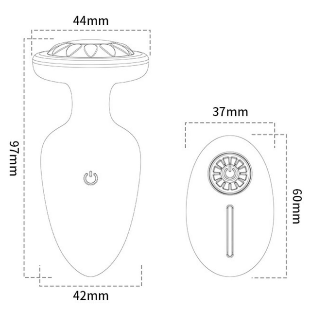 Plug Anal Grande com Luz Led e Controle Remoto 