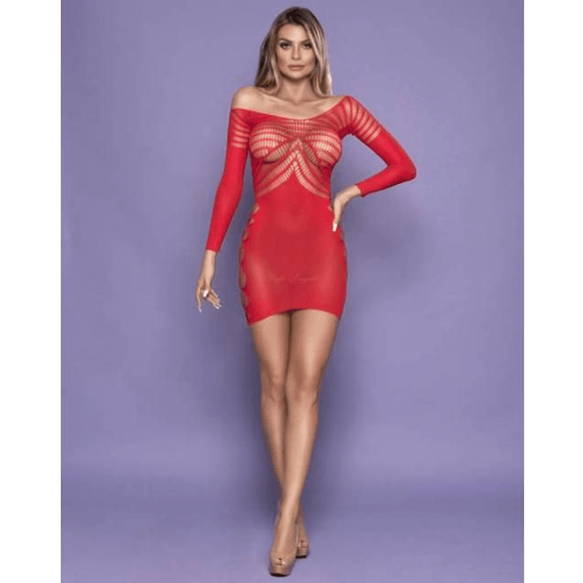 Vestido Mini com Manga Feu de l'Amour
