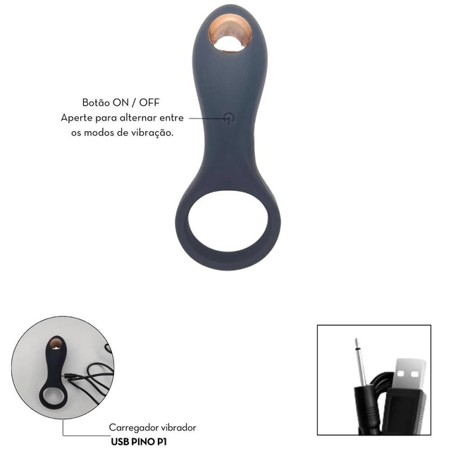 Anel Peniano Vibro com Estimulador Clitoriano