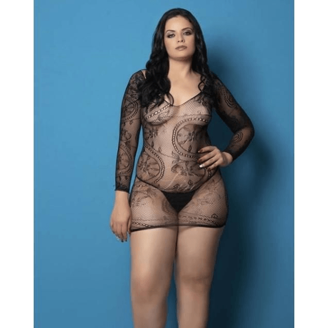 Vestido Mini com Manga Élégant