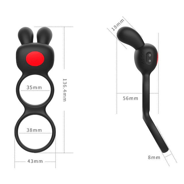 Anel Peniano e Escrotal com Estimulador Vibro e Controle Remoto