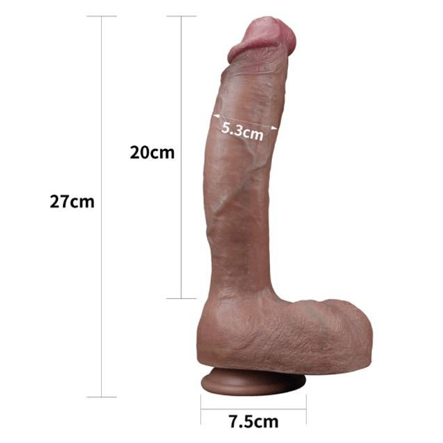 Pênis 20x5,3cm Silicone Platinum Dupla Camada  