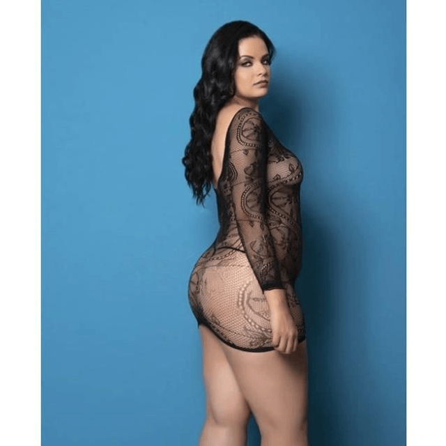 Vestido Mini com Manga Élégant