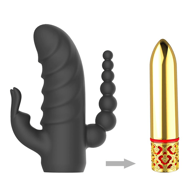 Vibrador Triplo Prazer com Bullet Removível