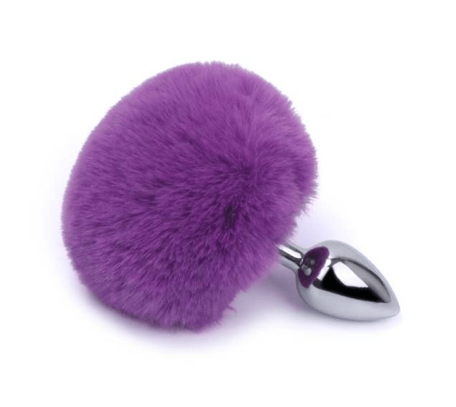 Plug Anal Pequeno de Metal com Pompom 