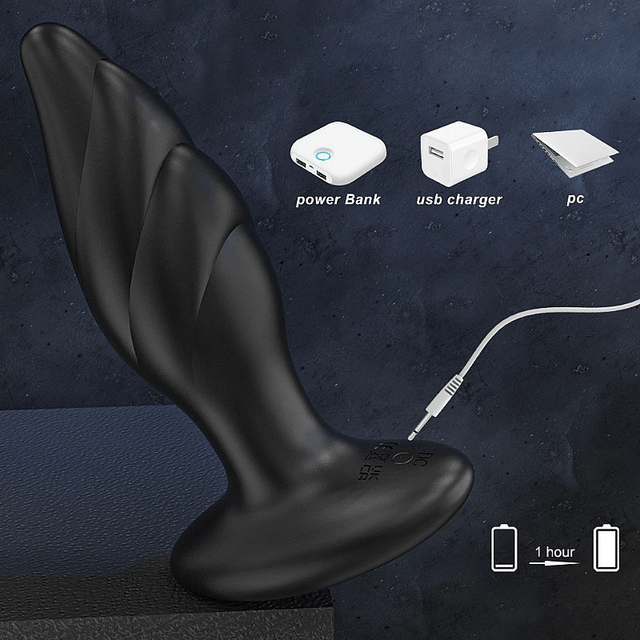 Plug Anal de Silicone com Vibro e Rotações
