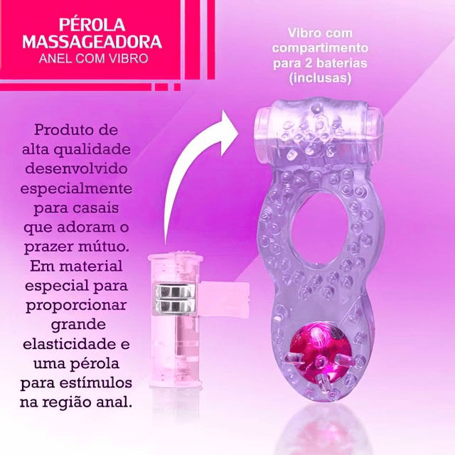 Anel Peniano Vibro com Pérola Estimuladora