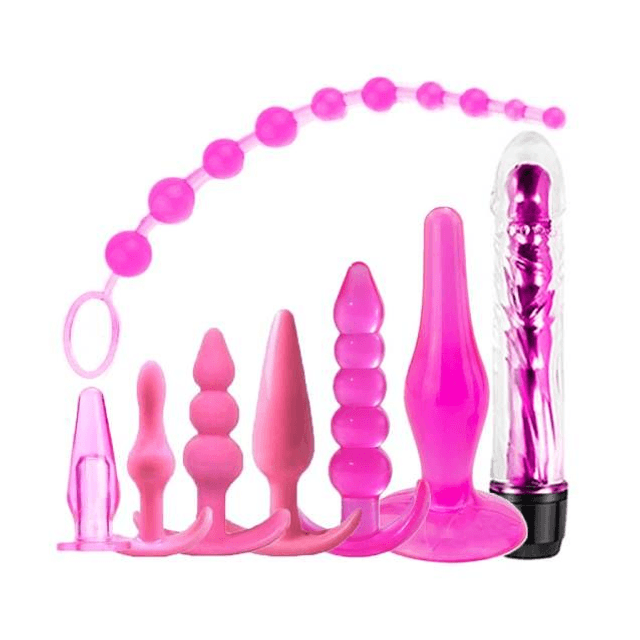 Kit 7 Plugs Anal e Vibrador 