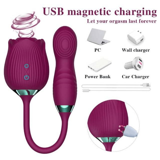 Vibrador Rosinha com Dupla Pulsação 