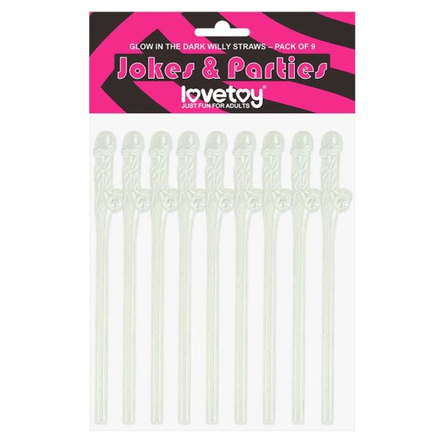 Kit com 9 Canudos Pênis Fosforescentes