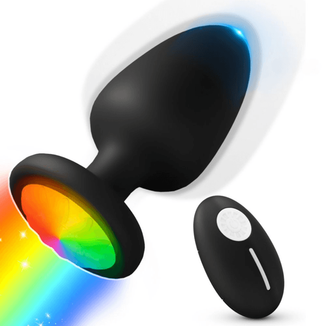 Plug Anal Grande com Luz Led e Controle Remoto 
