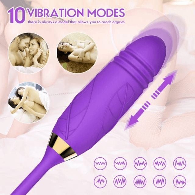 Vibrador Rosinha com Pulsação e Movimentos Vai e Vem