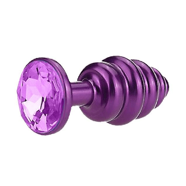 Plug Anal Pequeno de Metal Roxo em Espiral 
