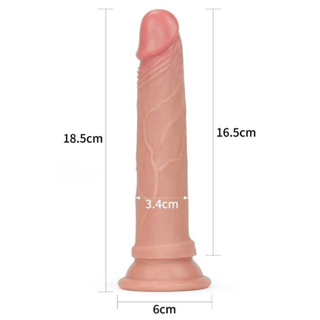 Pênis 16,5X3,4CM Dupla Camada Silicone Platinum