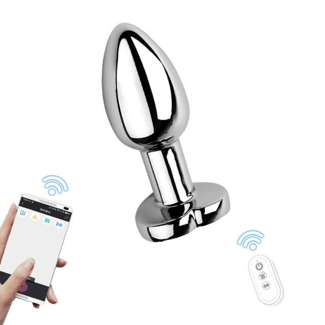Plug Anal Pequeno Vibro com LED Controle Remoto e Aplicativo