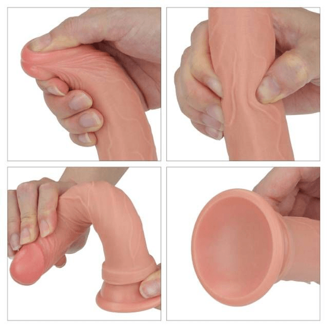 Pênis 16,5X3,4CM Dupla Camada Silicone Platinum