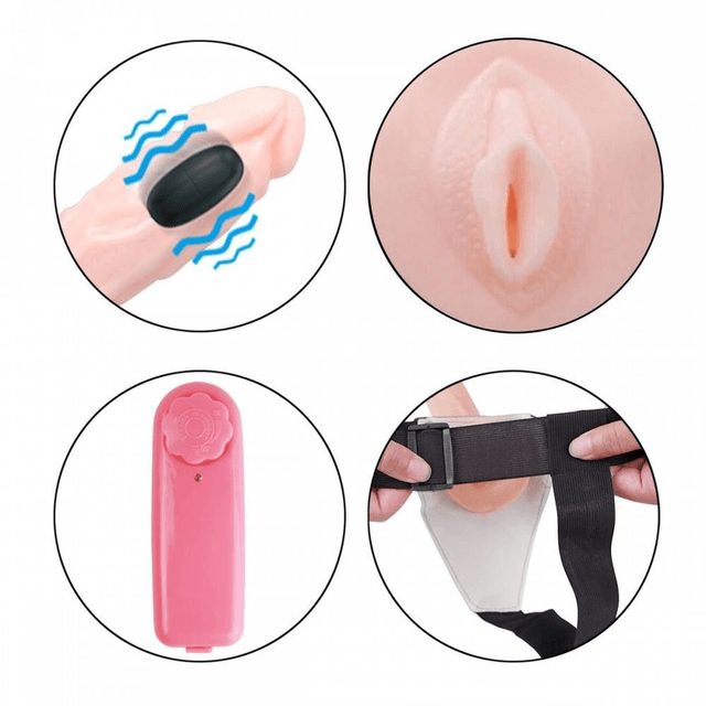 Cinta com Pênis Oco Vibro