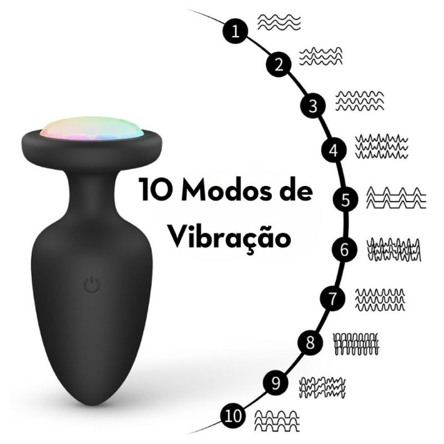 Plug Anal Grande com Luz Led e Controle Remoto 