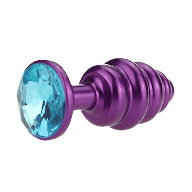 Plug Anal Pequeno de Metal Roxo em Espiral 