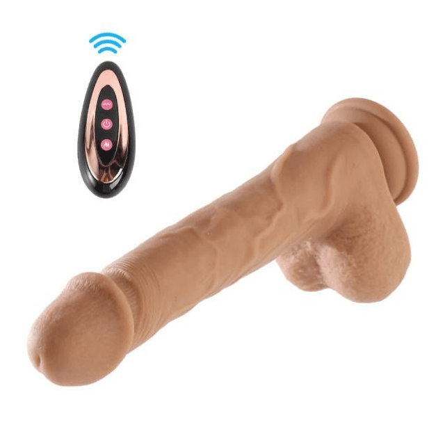 Pênis 15,5X3,8cm Vai e Vem Silicone Vibro com Controle Remoto